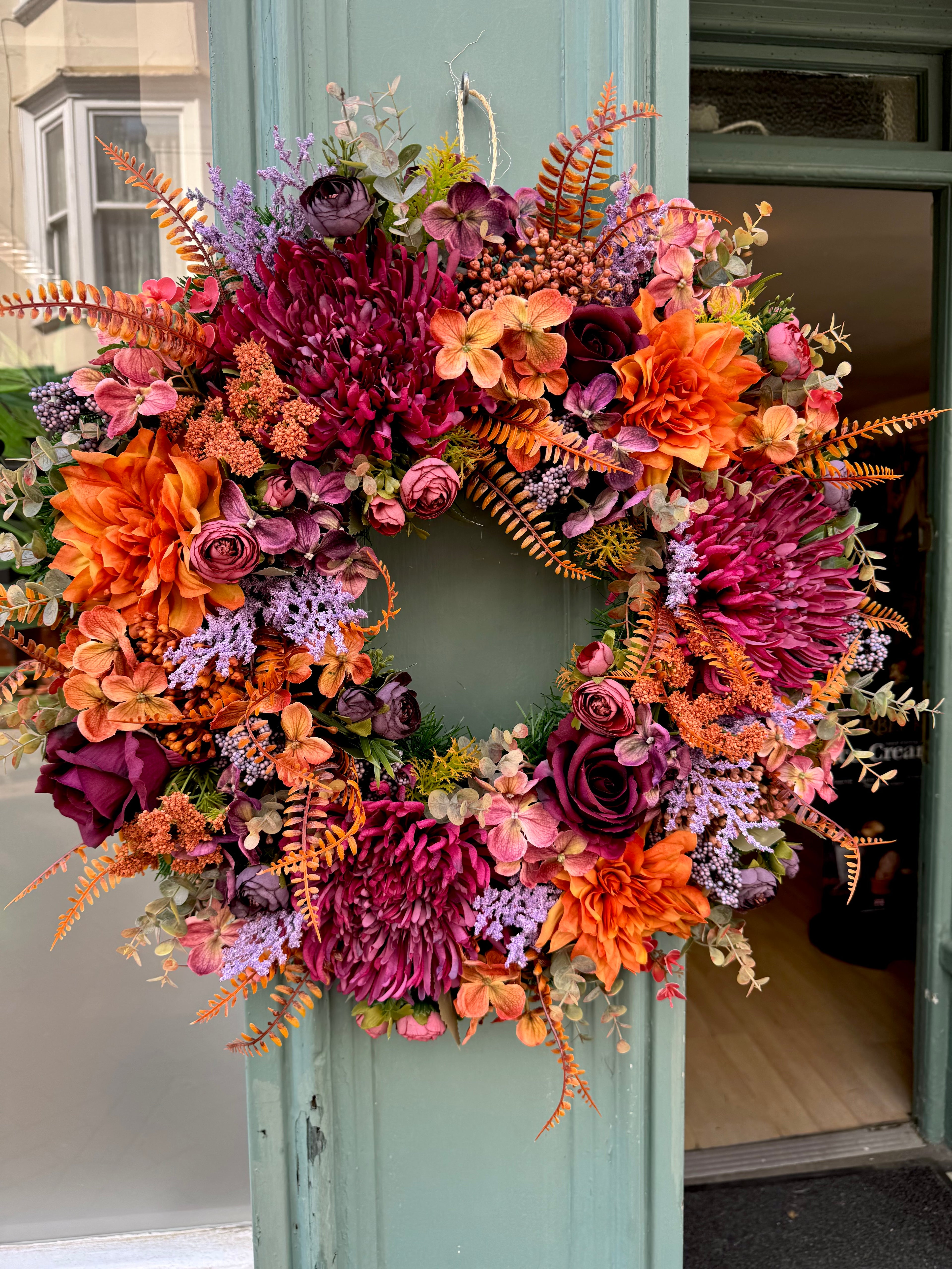 Large autumn artificial wreath