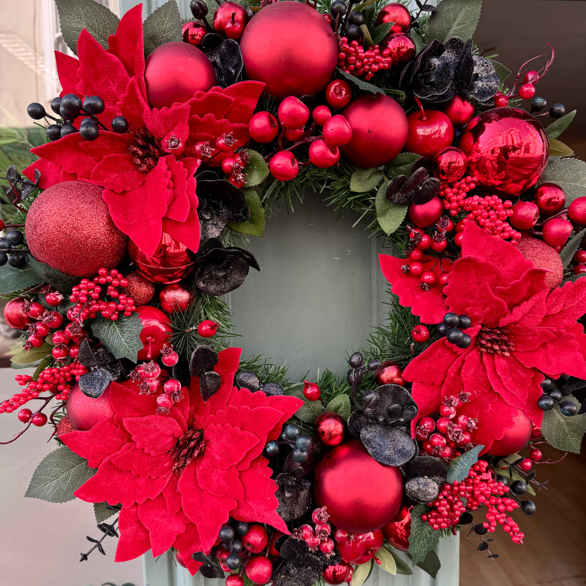 Christmas Wreath | Poinsettia Jewel