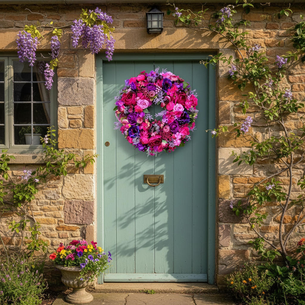 Magenta Mayhem artificial wreath
