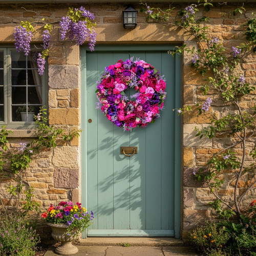 Magenta Mayhem artificial wreath