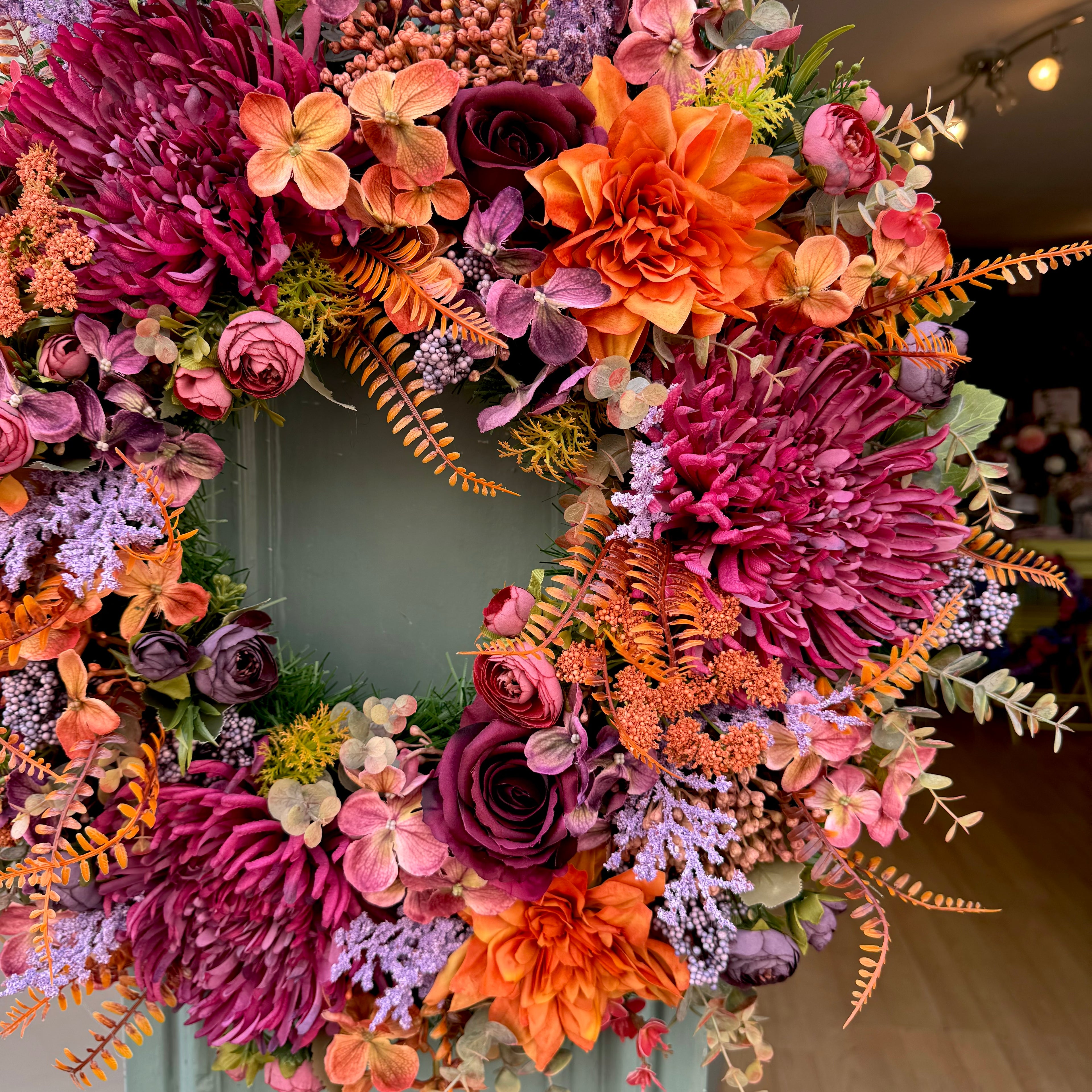 Large autumn artificial wreath