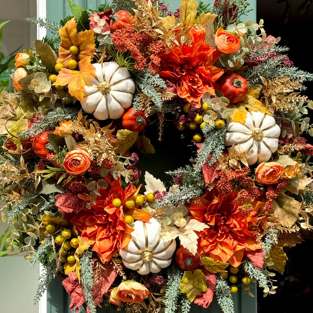 Autumn artificial wreath | Spiced Gold