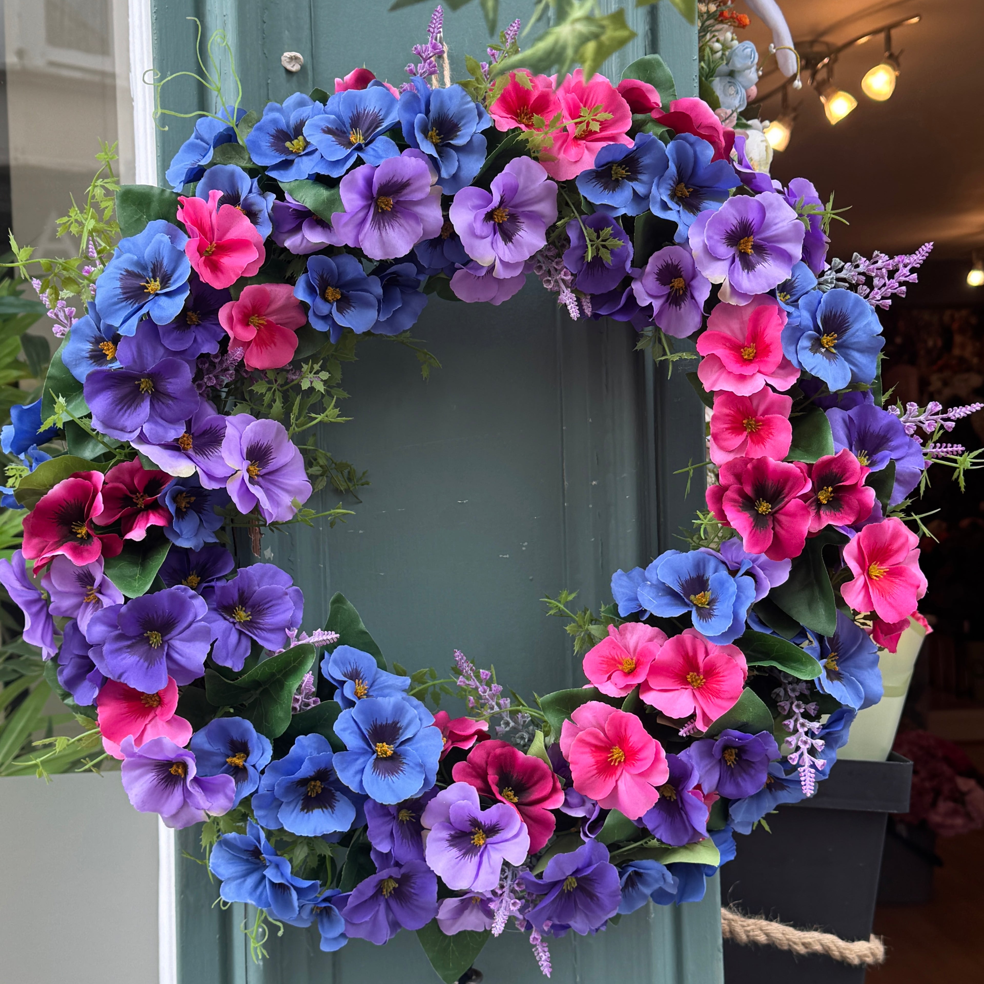 Pansymonium | Blue & Purple Summer Front Door Wreath