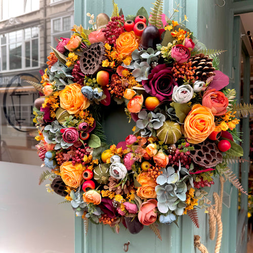 Autumn Artificial Wreath | Woodland Blue