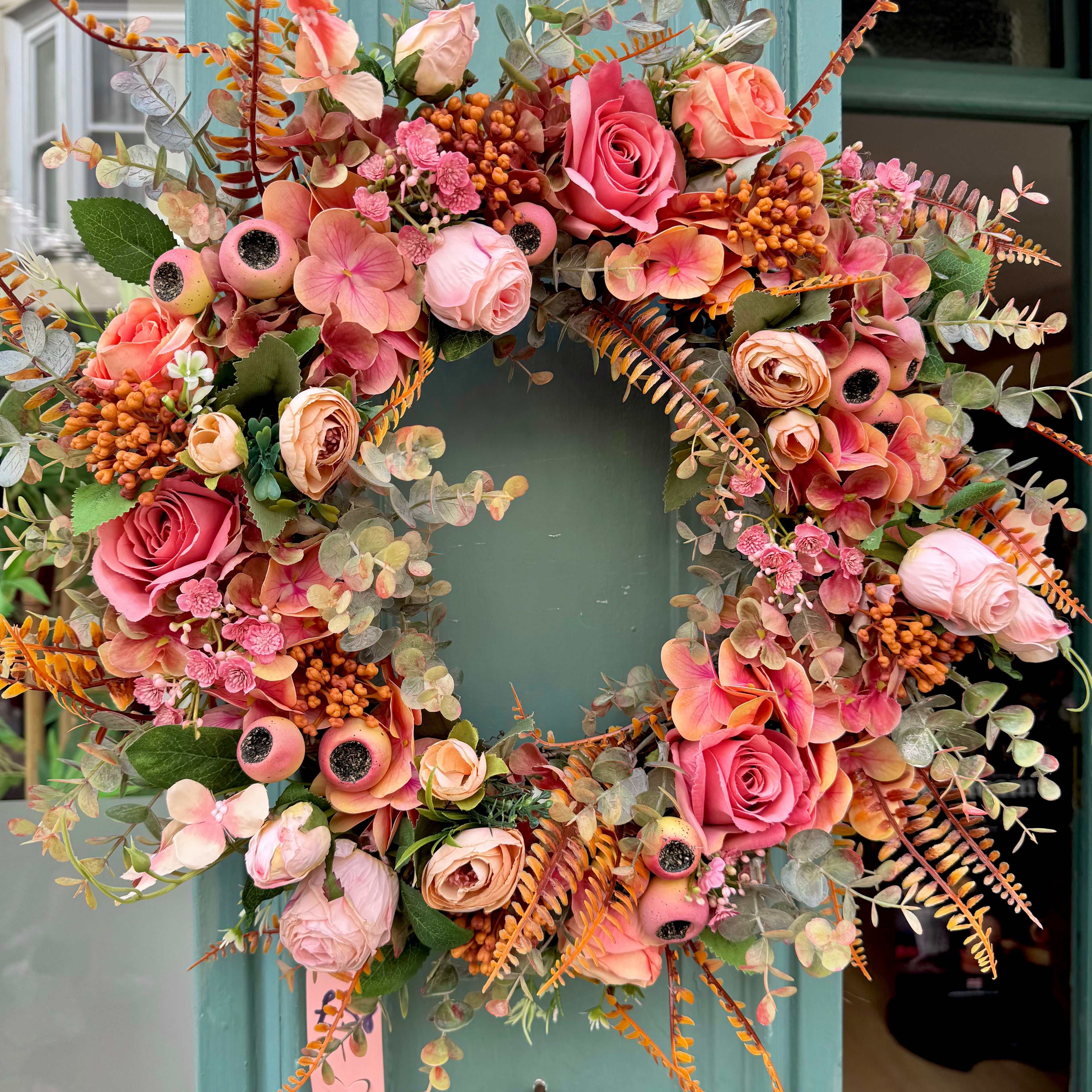 Artificial Summer-Autumn Wreath | Blush Harvest