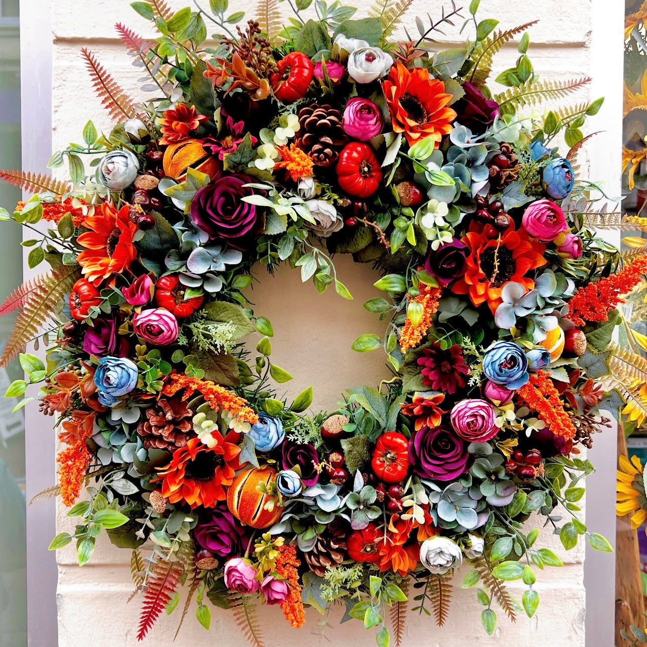 Spiced Blue | Artificial Autumn Wreath